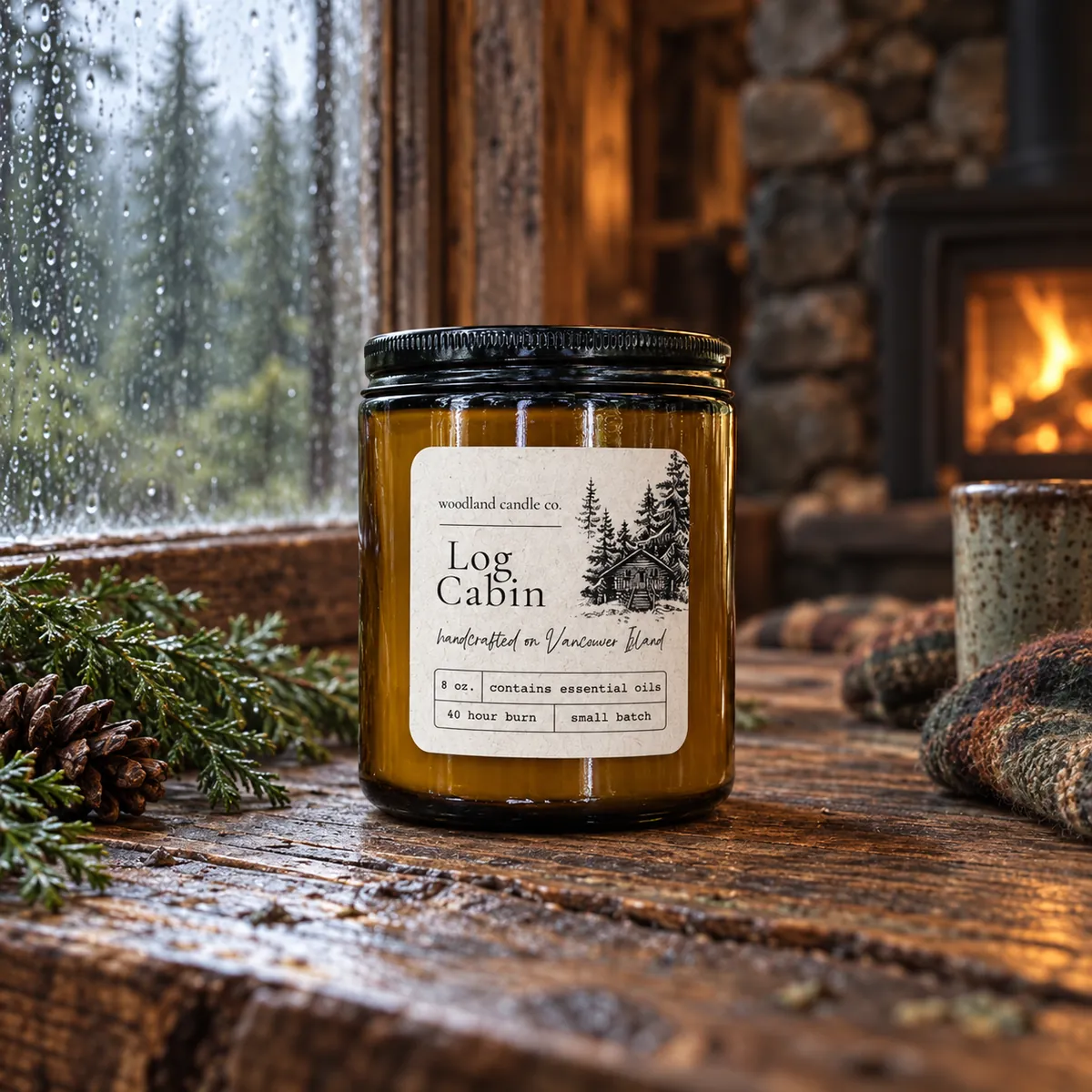 Log Cabin candle